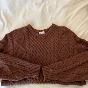 Sunday Best Brown Cable Knit Sweater